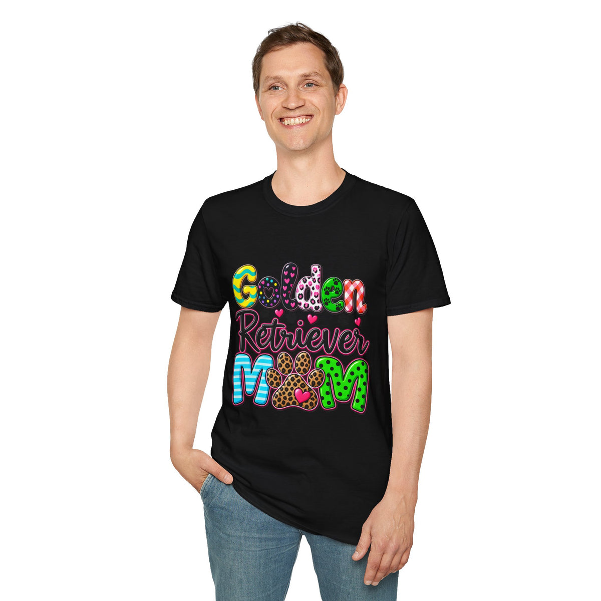 Golden Retriever Mom T-Shirt — Paw Print Dog Lover Tee