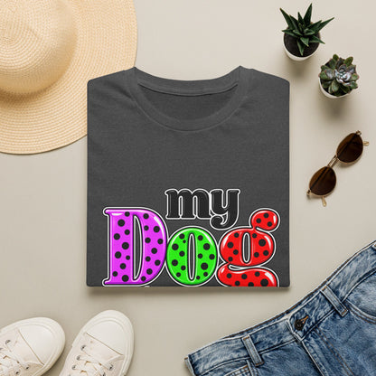 My Dog Makes Me Happy Colorful Retro Graphic