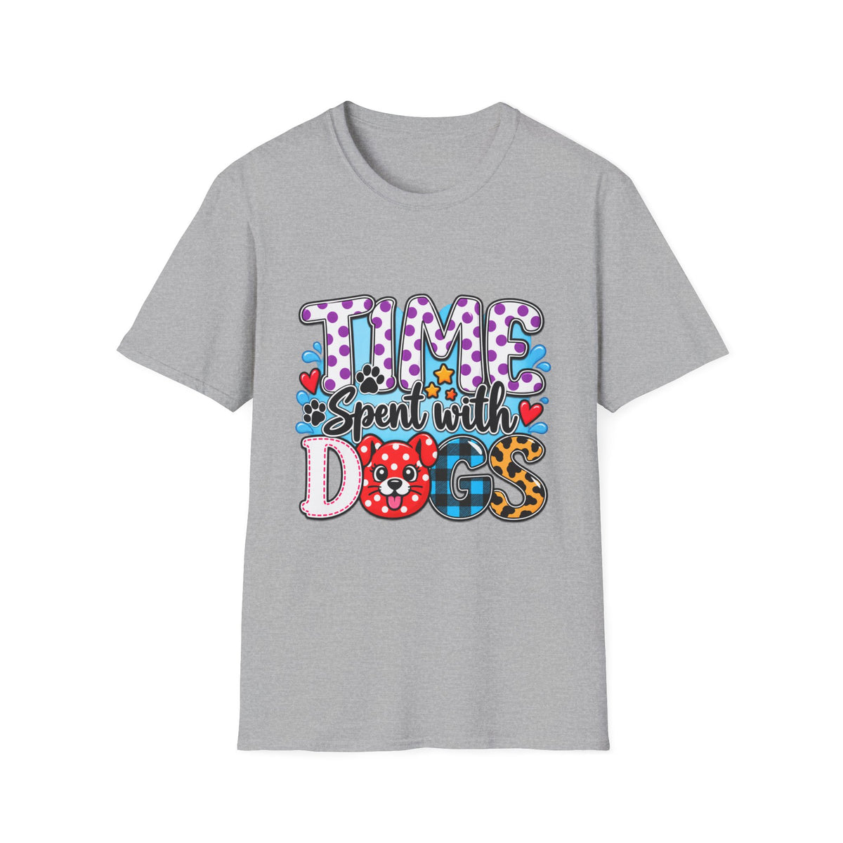 Time Spent With Dogs" Colorful Paw-Print