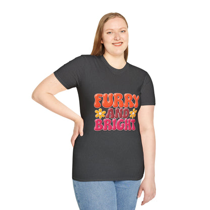 Furry and Bright Retro Floral T‑Shirt