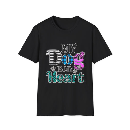 My Dog Is My Heart T-Shirt — Colorful Plaid