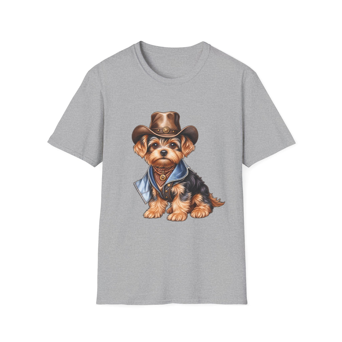 Cute Yorkshire Terrier in Western Hat Tee