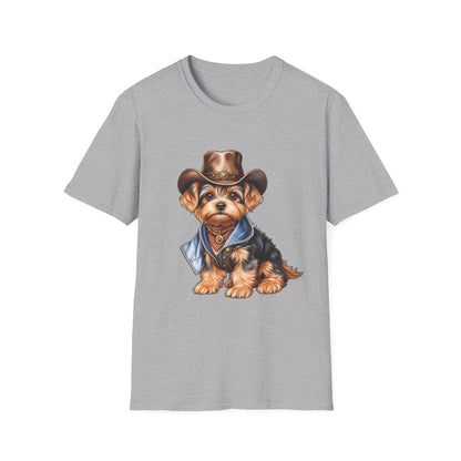Cute Yorkshire Terrier in Western Hat Tee