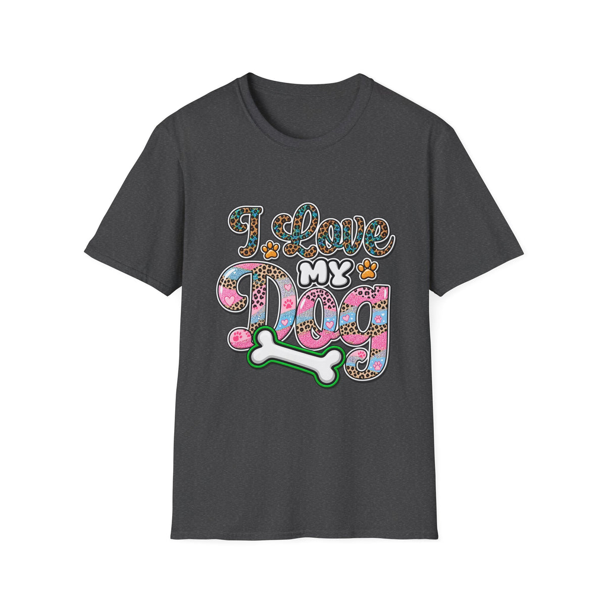 I Love My Dog T-Shirt — Colorful Paw