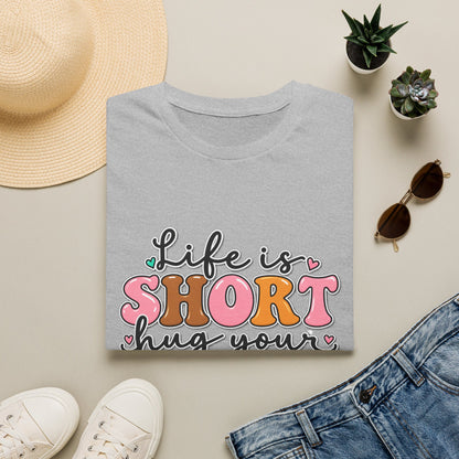 Life Is Short Hug Your Dog T-Shirt — Cute Retro Pet Lover Tee