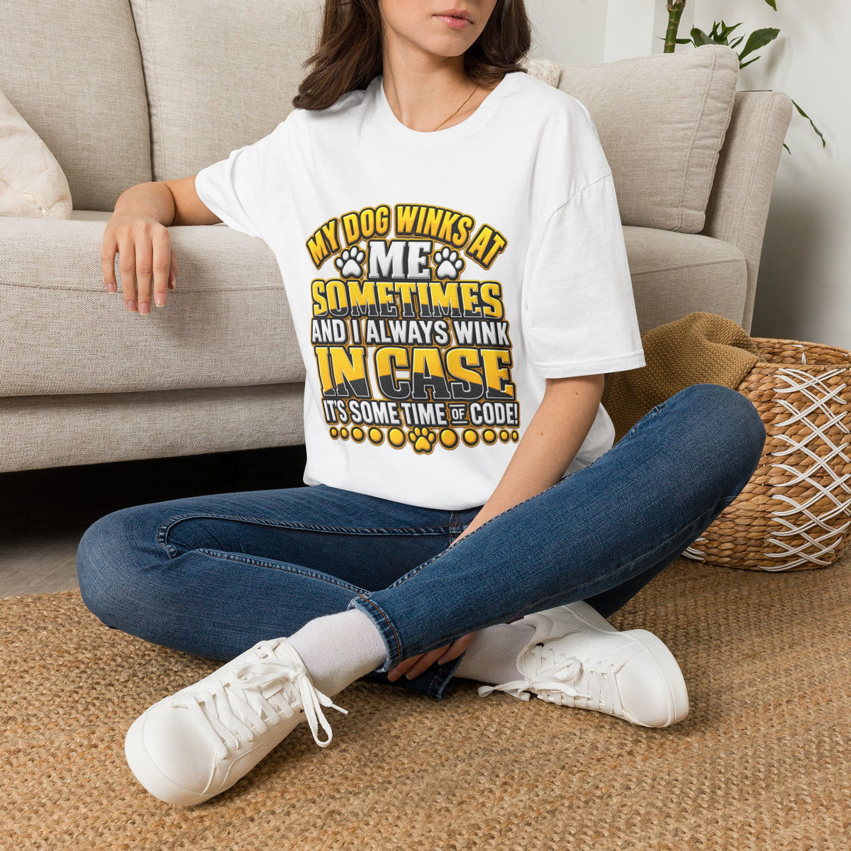 My Dog Winks At Me Sometimes T-Shirt – Funny Dog Lover Tee