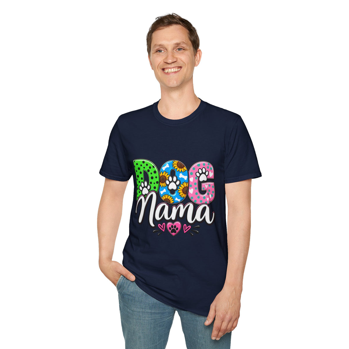 Dog Mama T-Shirt Paw Print Graphic Tee for Pet Lovers