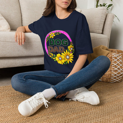 Dog Dad T‑Shirt — Floral Plaid Pet Lover Tee