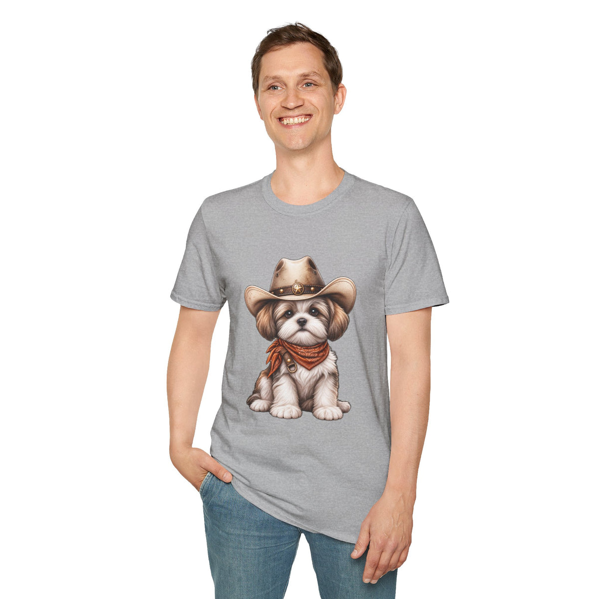 Cute Shih Tzu in Western Hat & Bandana