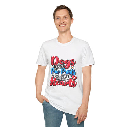 Dogs Leave Paw Prints Forever in Our Hearts T-Shirt