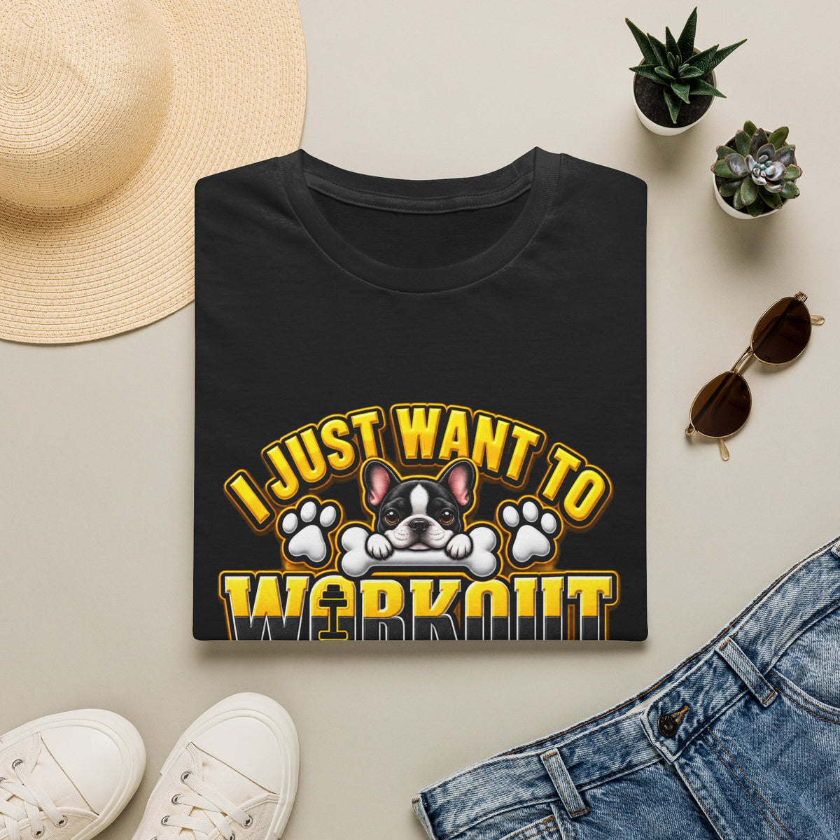 Workout & Hang With My Dog T-Shirt — Funny Dog Lover Fitness Tee