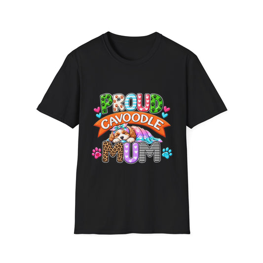 Proud Cavoodle T‑Shirt — Cute Colorful Cavoodle Mom Tee