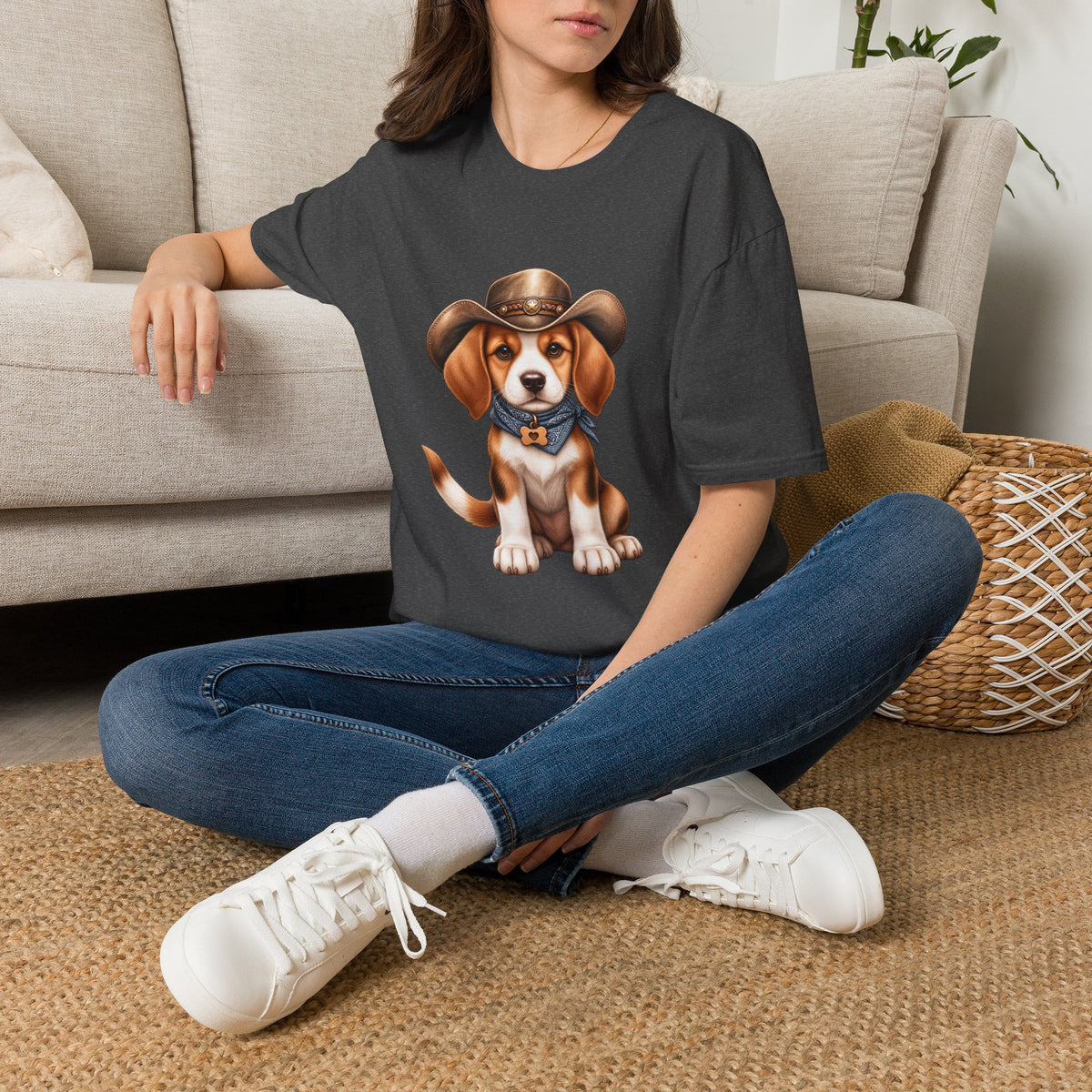 Beagle Cowboy T-Shirt — Cute Western Puppy Tee