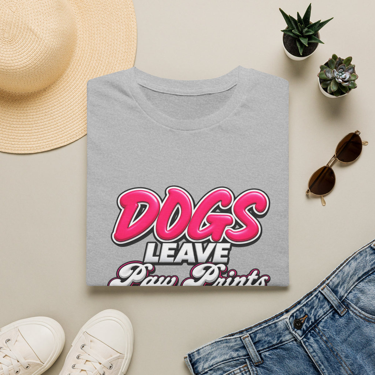 Dog Lover T-Shirt — "Dogs Leave Paw Prints Forever on Our Hearts" Graphic Tee