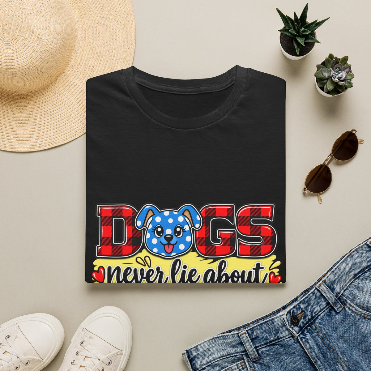 Dog Lover T-Shirt — "Dogs Never Lie About Love"