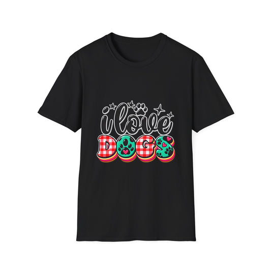 I Love Dogs T-Shirt — Cute Paw Print Graphic Tee for Dog Lovers