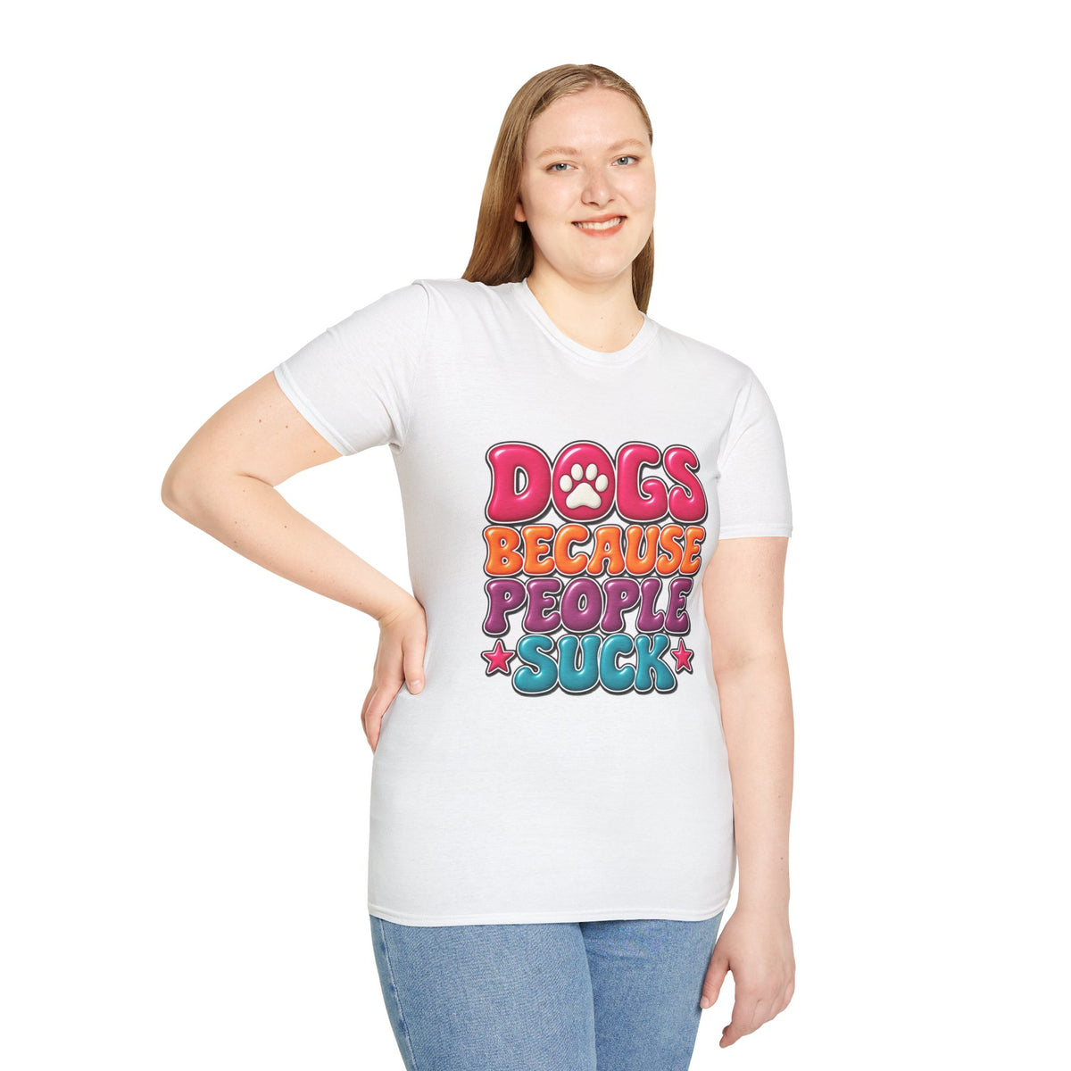 Dogs Because People Suck' Retro Paw Graphic Tee