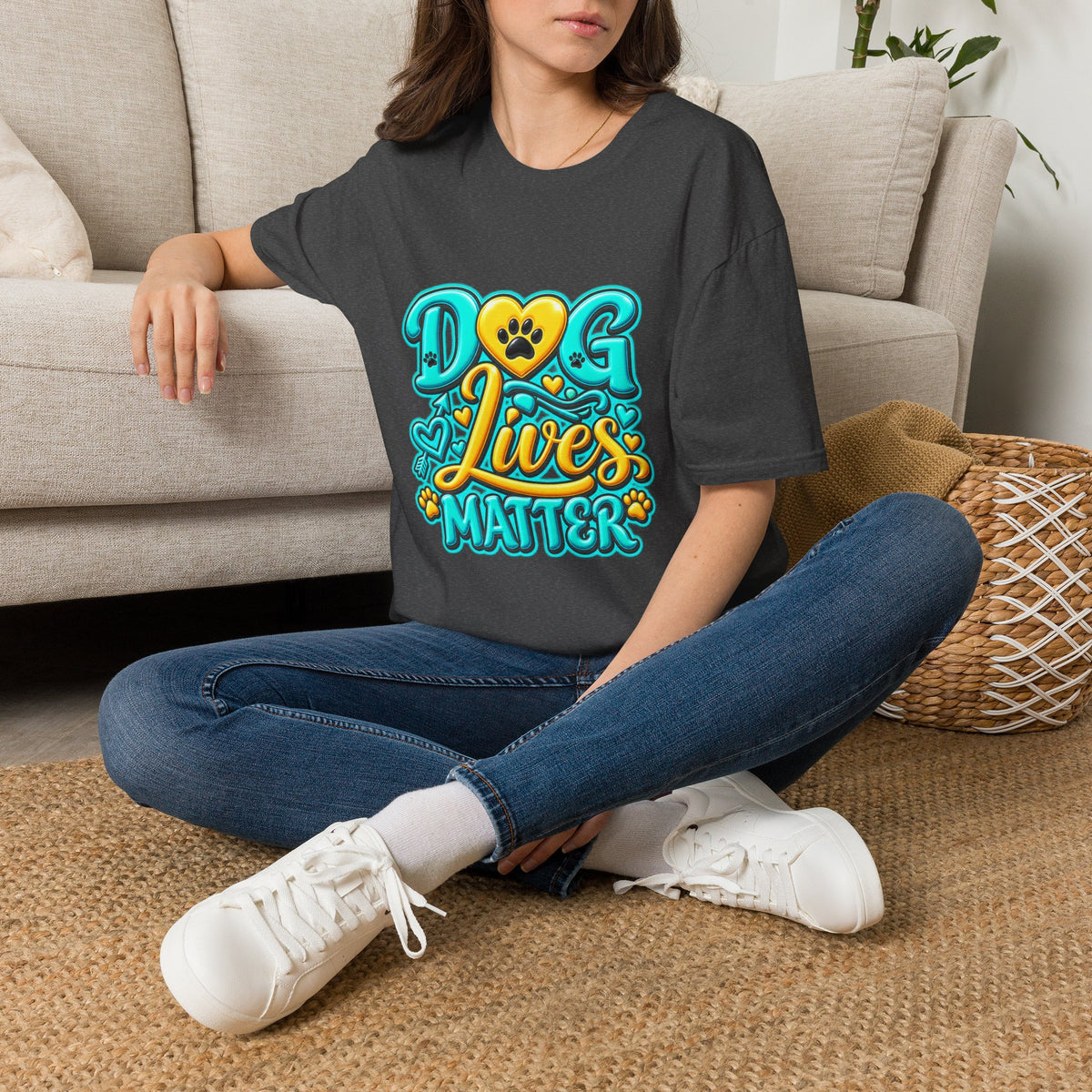 Dog Lives Matter T-Shirt – Cute Paw Heart Pet Rescue Tee