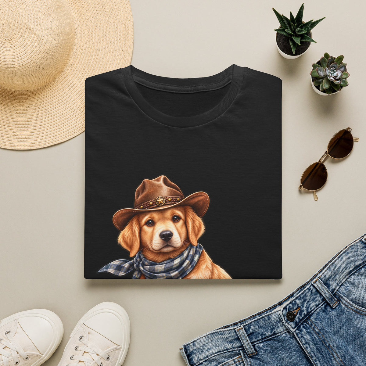 Golden Retriever Cowboy T-Shirt