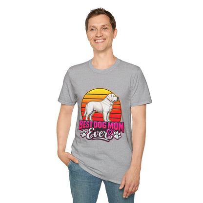 Best Dog Mom Ever T-Shirt – Retro Sunset Labrador Dog Mom Gift