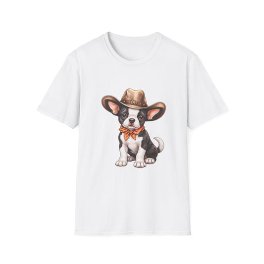 Cute Dog in Western Hat Graphic Tee