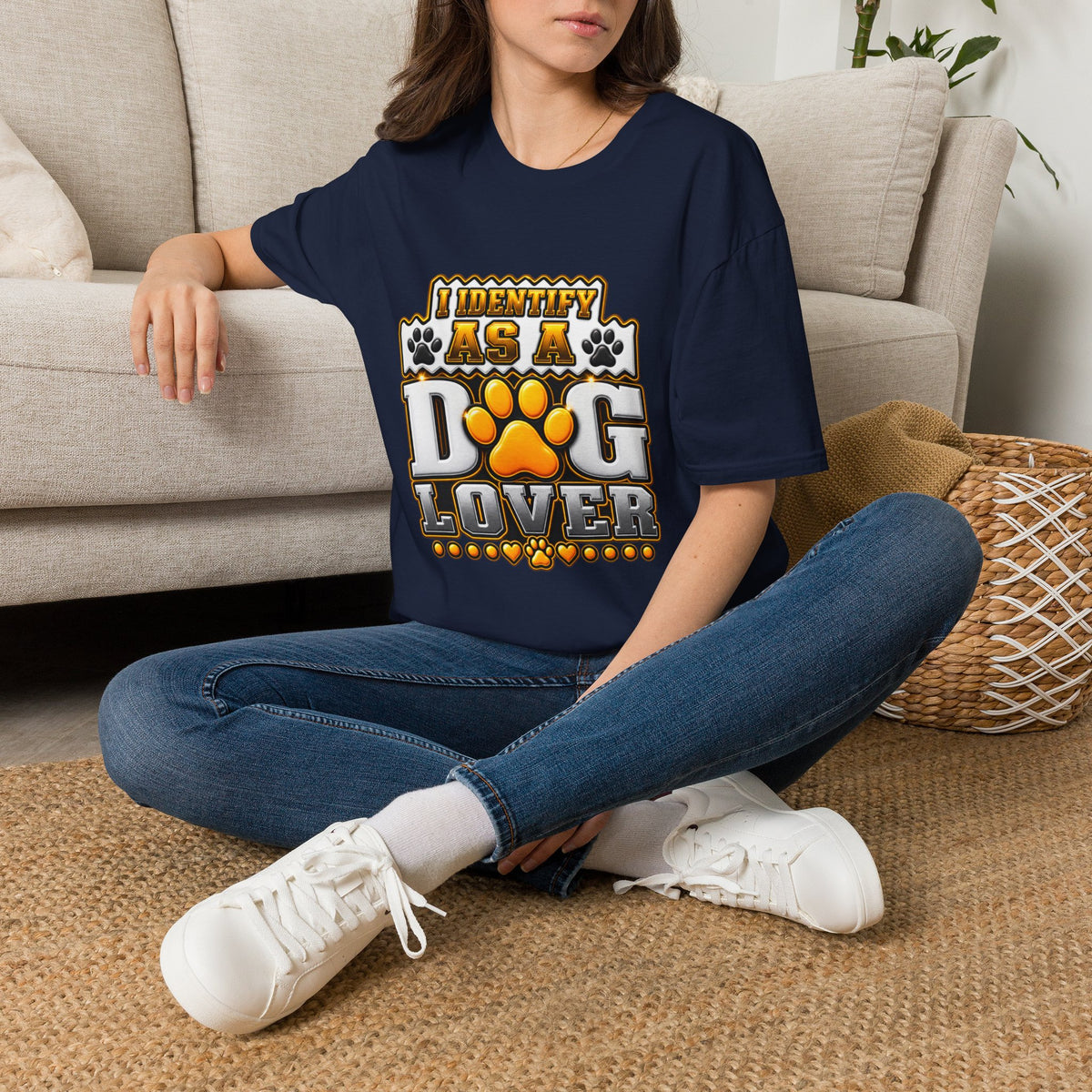 Dog Lover T-Shirt — "I Identify As A Dog Lover" Graphic Tee