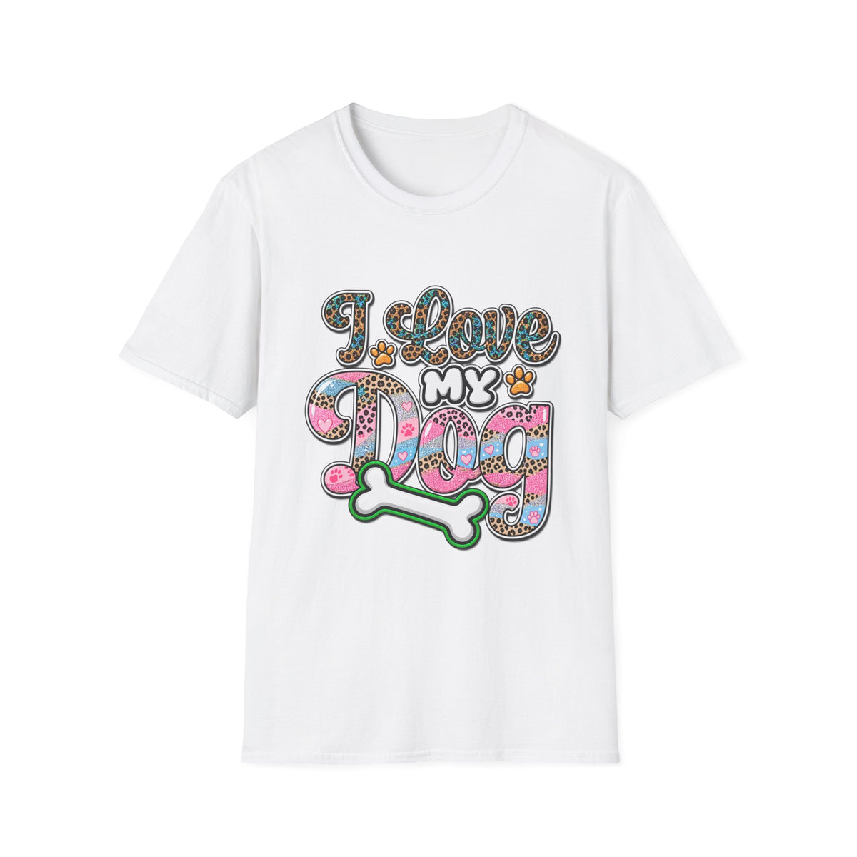 I Love My Dog T-Shirt — Colorful Paw