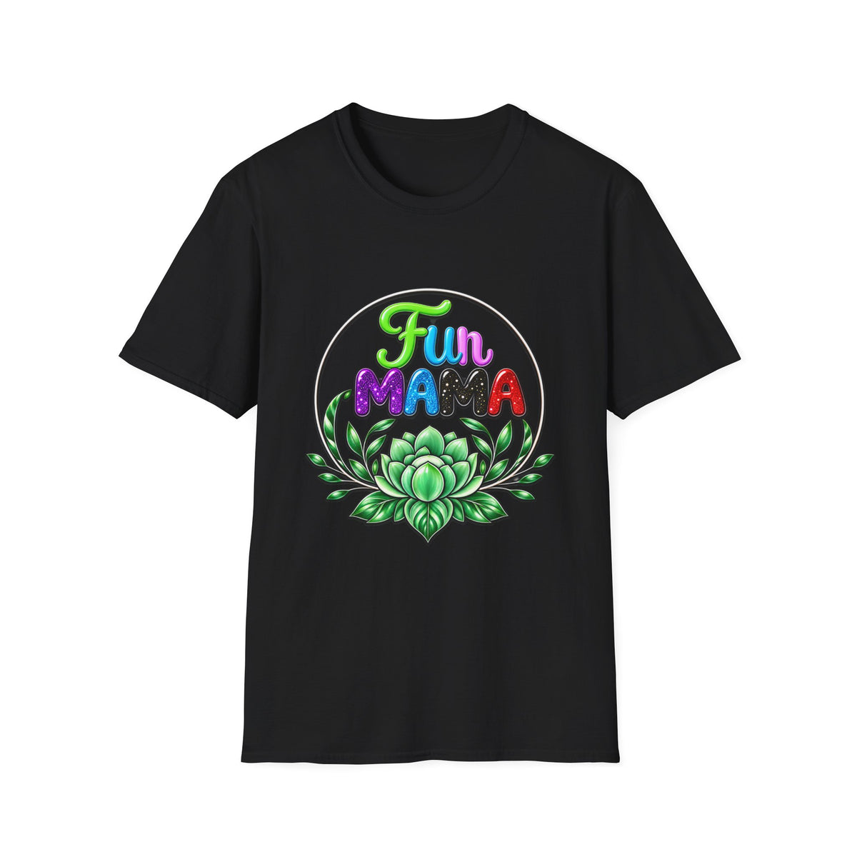 Fun Mama T-Shirt — Colorful Floral Succulent Mom Tee