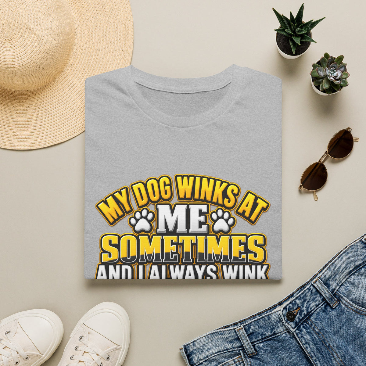My Dog Winks At Me Sometimes T-Shirt – Funny Dog Lover Tee