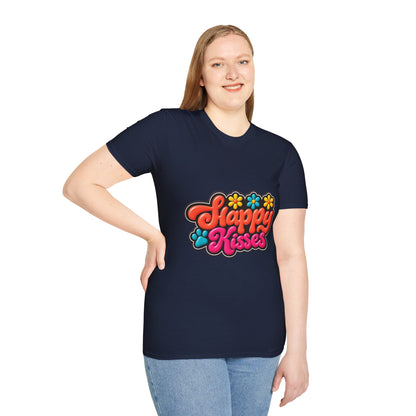 Happy Kisses T-Shirt — Retro Floral Graphic Tee