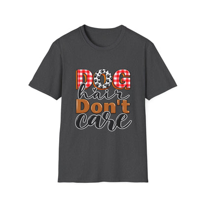 Dog Hair Don't Care T-Shirt — Cute Plaid & Paw Graphic Tee for Dog Lovers