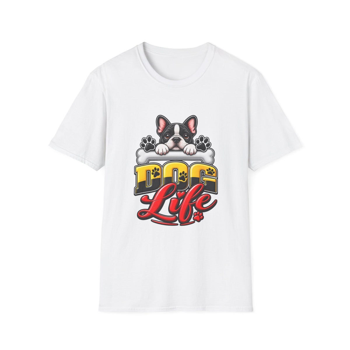 Cute French Bulldog Paw Print Graphic Tee