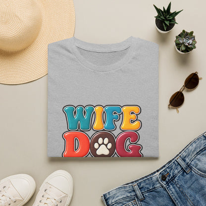 "Wife Dog Mom Boss" Colorful Paw Print Tee