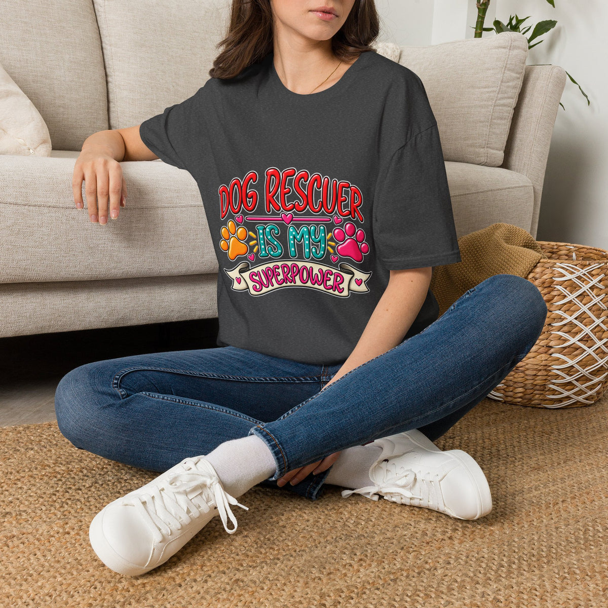 "Dog Rescuer Is My Superpower" Graphic Tee