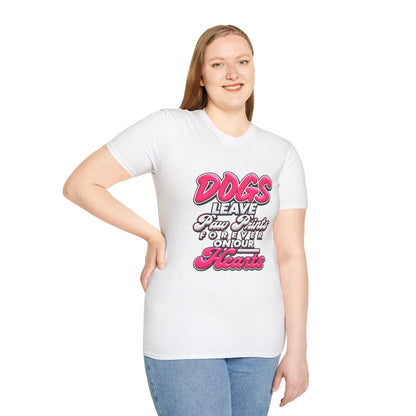 Dog Lover T-Shirt — "Dogs Leave Paw Prints Forever on Our Hearts" Graphic Tee