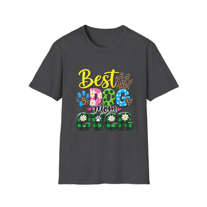 Best Dog Mom Ever T-Shirt — Colorful Paw Print