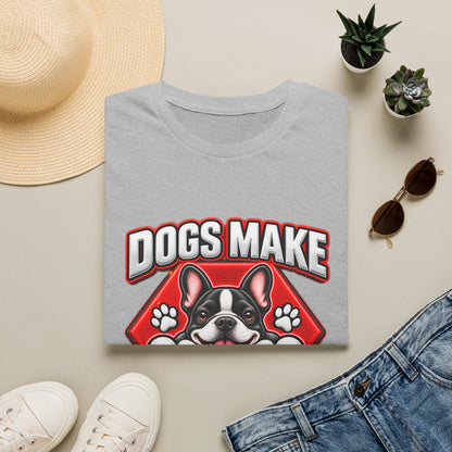 Dogs Make Me Happy T-Shirt - Cute French Bulldog Pet Lover Tee