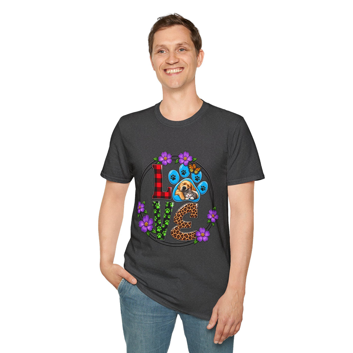 Love Paw Print Dog T-Shirt