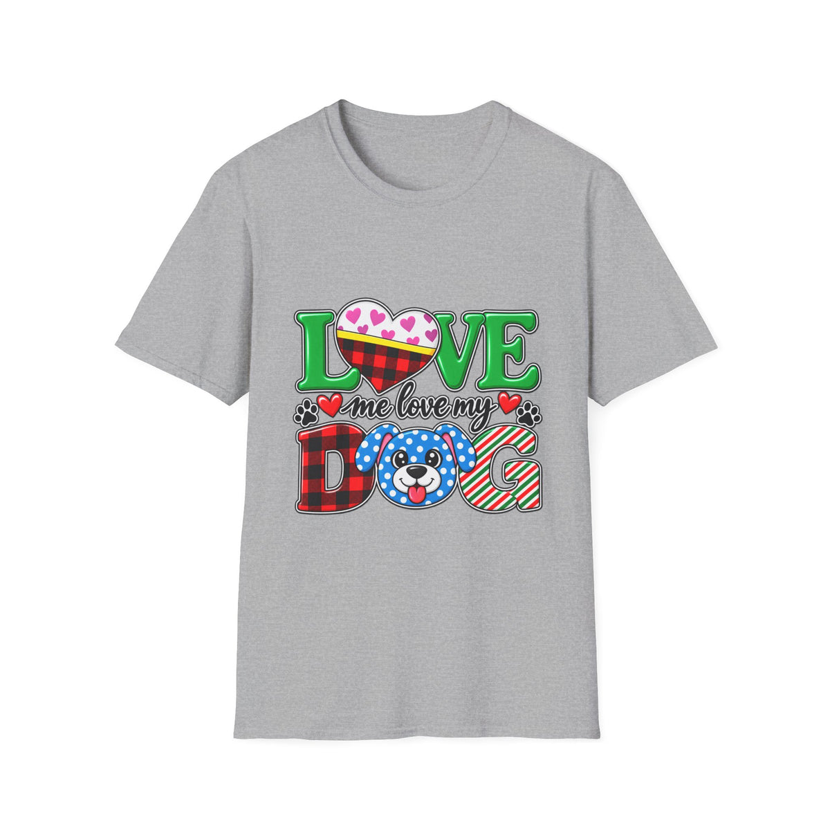 Love Me Love My Dog T-Shirt — Buffalo Plaid & Heart