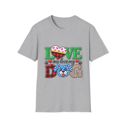 Love Me Love My Dog T-Shirt — Buffalo Plaid & Heart