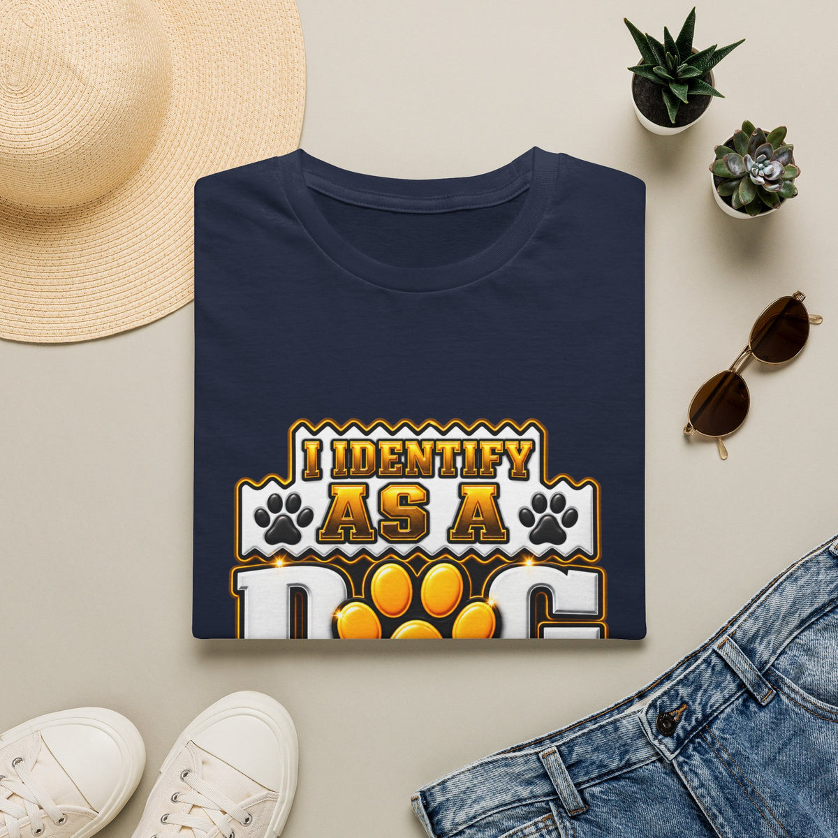 Dog Lover T-Shirt — "I Identify As A Dog Lover" Graphic Tee