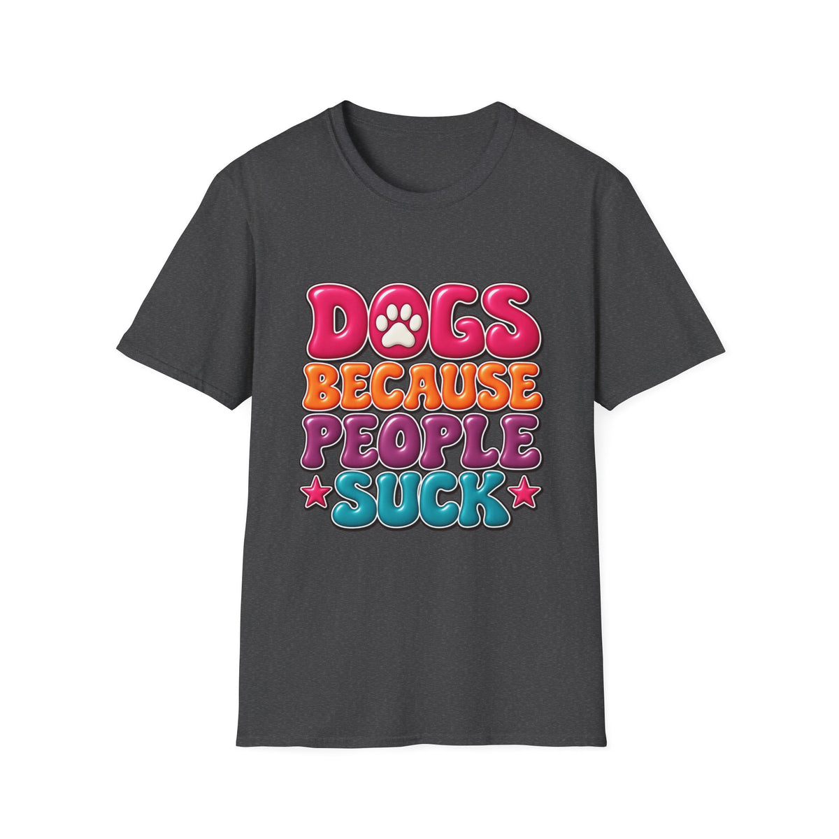 Dogs Because People Suck' Retro Paw Graphic Tee