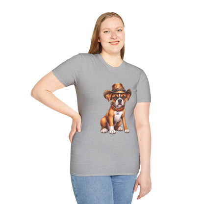 Cute Puppy Wearing Cowboy Hat Graphic Tee