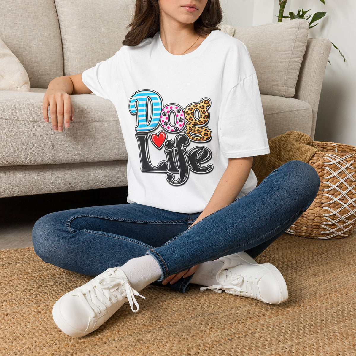 Dog Life T‑Shirt — Colorful Patterned Pet Lover Tee