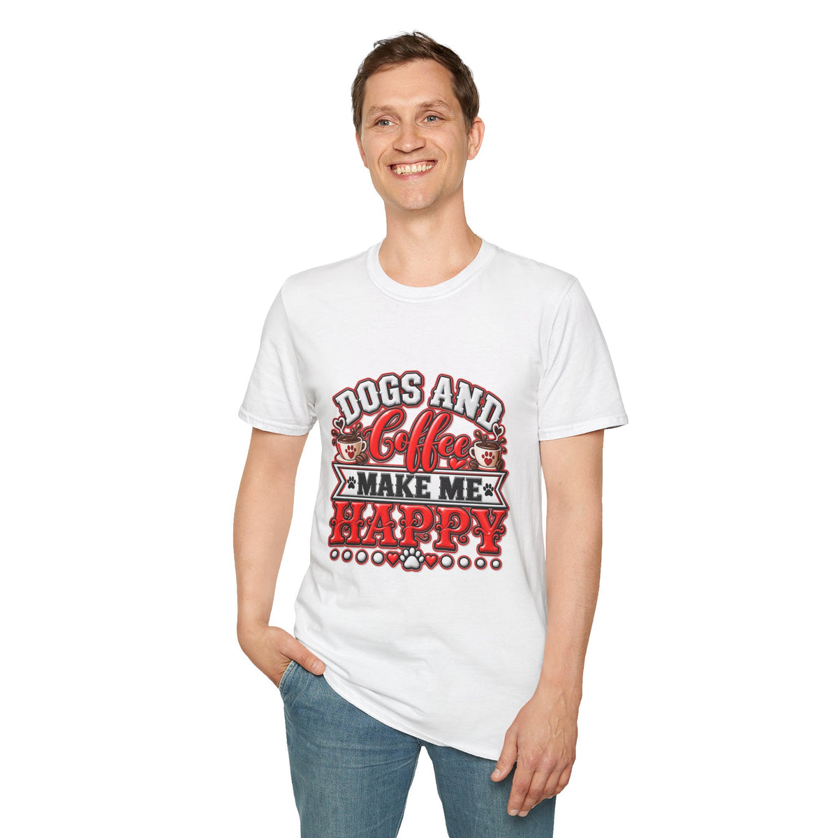 Dogs and Coffee Make Me Happy T-Shirt