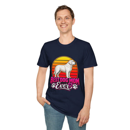 Best Dog Mom Ever T-Shirt – Retro Sunset Labrador Dog Mom Gift