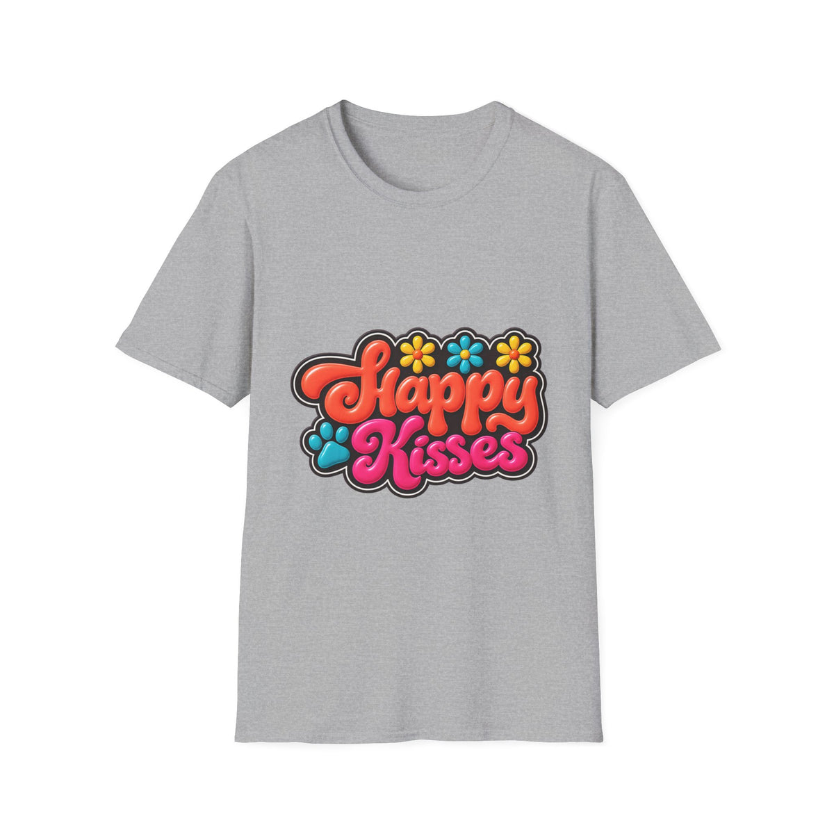 Happy Kisses T-Shirt — Retro Floral Graphic Tee