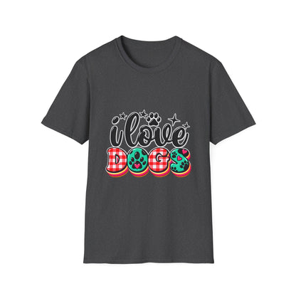 I Love Dogs T-Shirt — Cute Paw Print Graphic Tee for Dog Lovers