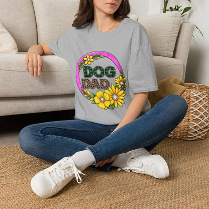 Dog Dad T‑Shirt — Floral Plaid Pet Lover Tee
