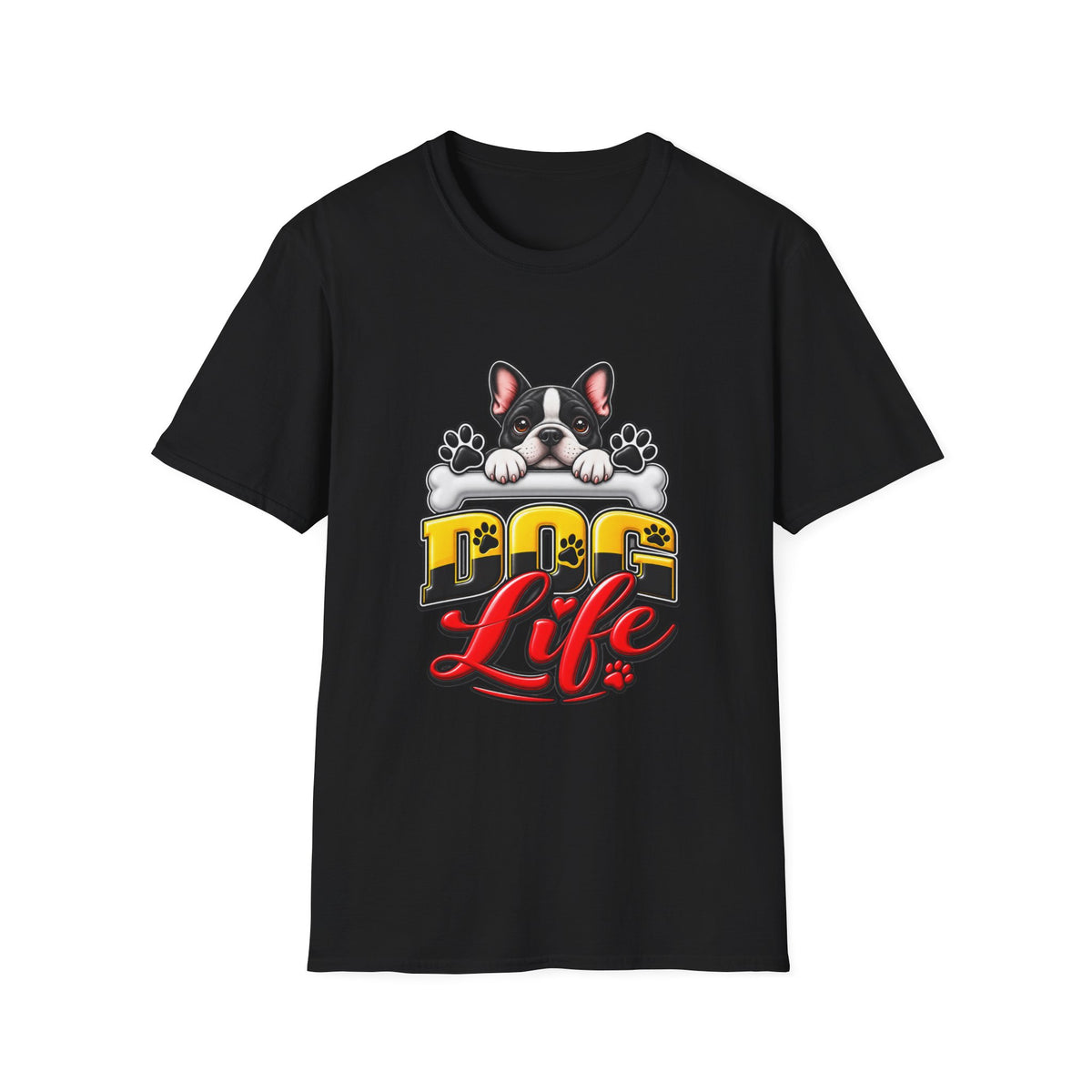 Cute French Bulldog Paw Print Graphic Tee